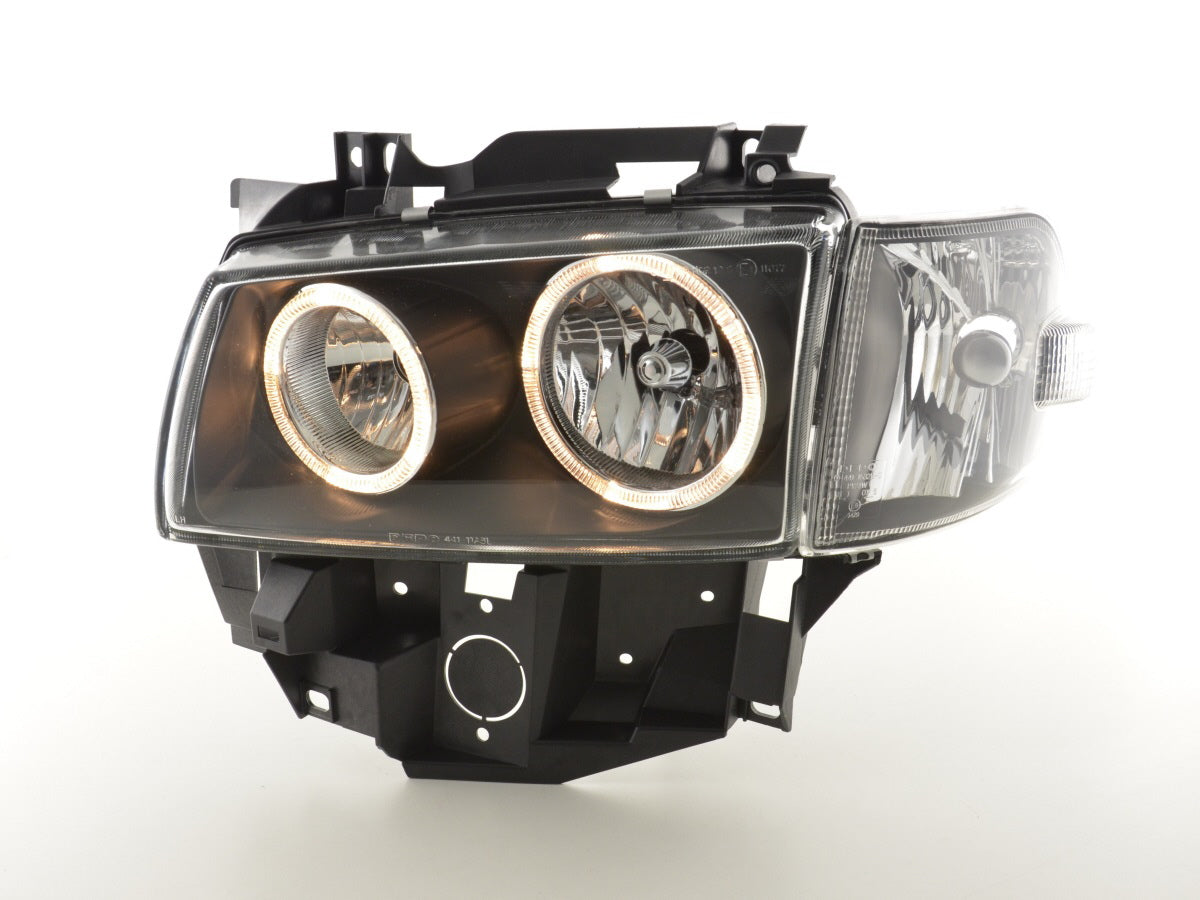 Scheinwerfer Set Angel Eyes VW Bus Typ T4 97-02 schwarz Scheinwerfer Set Angel Eyes VW Bus Typ T4 97-02 schwarz